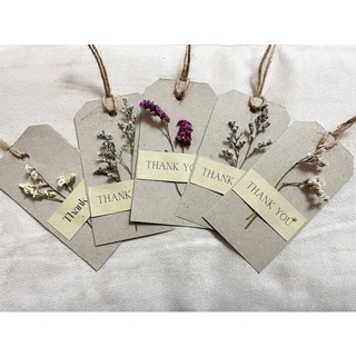 mini dried flower tag ป้ายห้อยดอกไม้ ดอกไม้แห้ง ป้ายติดสินค้า ป้ายขอบคุณ ป้ายแท็กสินค้า