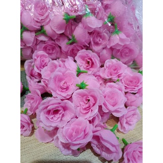ดอกกุหลาบบานสีชมพู ดอกกุหลาบบานสีชมพูพาสเทล ดอกกุหลาบผ้า ดอกกุหลาบปลอม