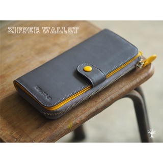 zipper wallet กระเป๋าตังใบยาวซิปแบบฝาปิดกระดุม