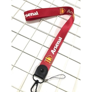 สายคล้องคอ สายคล้องบัตร  Arsenal   สายห้อยบัตร ลายสโมสรฟุตบอล    แดง  อาร์เซนอล   น่าใช้งาน กว้าง 2.5 cm น่ารัก ผ้าอย่าง