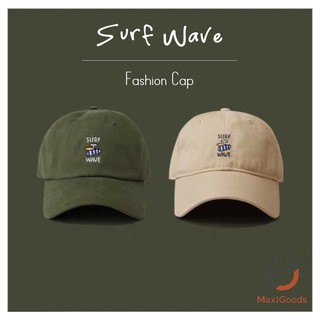 🚚พร้อมส่ง 🏄🏻‍♀️ SURF WAVE cap หมวก หมวกแก๊ป ปักลาย ปรับสายได้ กันแดดในช่วงหน้าร้อน