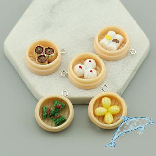 Xiaolongbao Zongzi จี้พวงกุญแจเรซิ่น รูปเกี๊ยว ซาลาเปา สําหรับทําเครื่องประดับ Diy