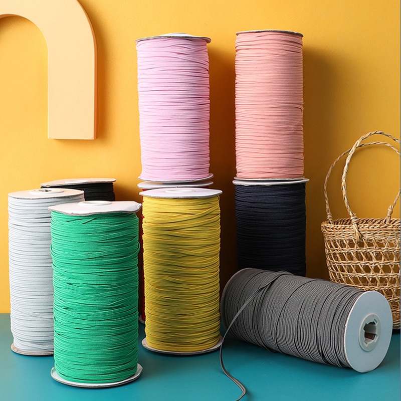 5yards/Lot 3 มม.ริบบิ้นเย็บ Elastic Band Fiat ยางสําหรับเอวเชือกยืด DIY หน้ากาก Lanyard