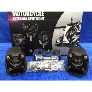 NEW แพ็ค 2ชิ้น ไฟโปรเจคเตอร์ ไฟหน้ารถยนต์ มอเตอร์ไซค์ LED DC 9V-36V สว่างมาก 2สเต็ป (สีขาว+สีเหลือง)