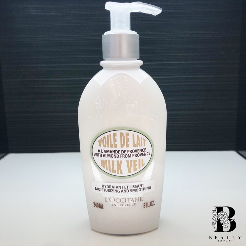 L'Occitane Almond Milk Veil 240ml ล็อกซิทาน ครีมน้ำนมบำรุงผิวกาย อัลมอนด์ บอดี้ มิลค์ เวล