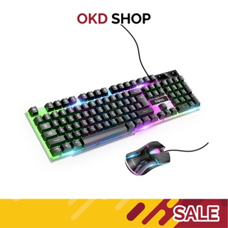 Hoco GM11 Gaming Keyboard And Mouse คีย์บอร์ด เกมมิ่ง เมาส์ เรืองแสงแบบมีสาย ชุดคีย์บอร์ด เมาส์เรืองแสง แบบมีสาย