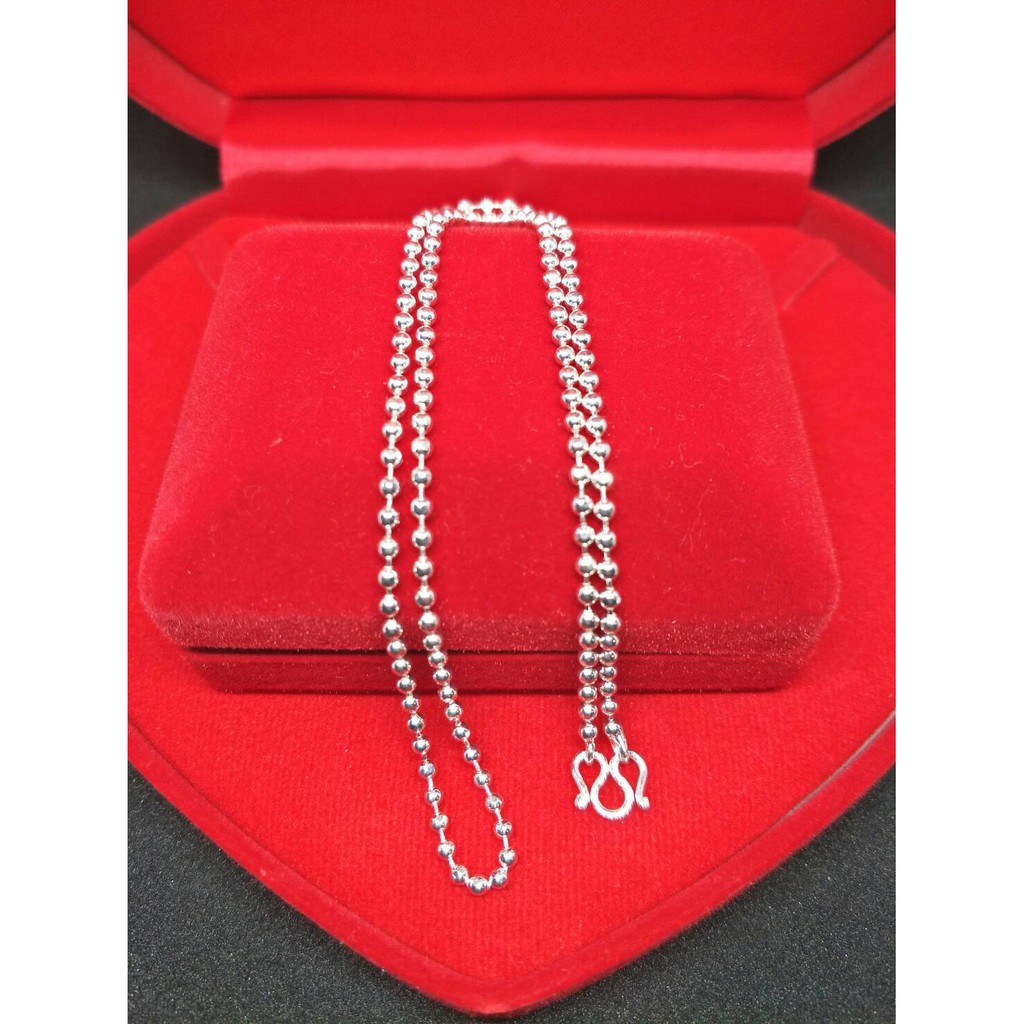 PSN126 สร้อยคอเงิน ลายไข่ปลา ยาว 38cm หนัก 1สลึง ชุบเงินแท้925