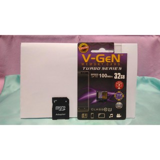 การ์ดหน่วยความจํา Vgen 32Gb Class10 Turbo Series พร้อมอะแดปเตอร์การ์ด TF SD ของแท้ 100%