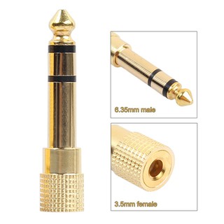 3.5 mm Stereo Female to 6.35 mm Male Mono อะแดปเตอร์ปลั๊ก