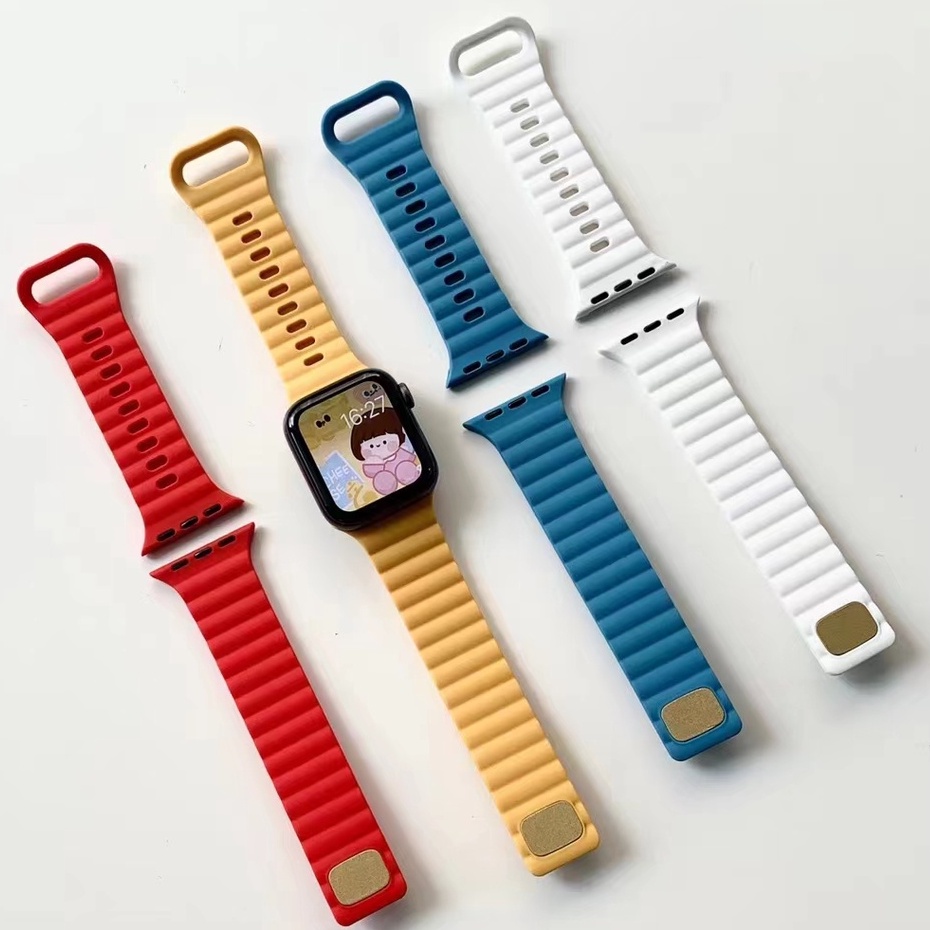 สายนาฬิกาข้อมือซิลิโคน สําหรับ Watch Strap Series11,10 9 8 7 SE 6 5 4 3 2 1 ขนาด 41/45/40/44/38 มม. 42 มม. 44 มม.49มม Compatible for apple watch สาย