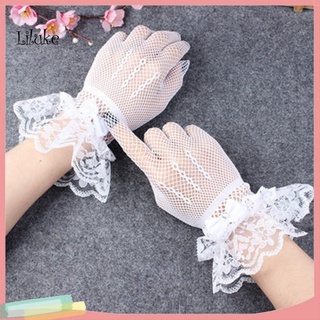 Lk ถุงมือ ผ้ายืด ใส่สบาย สีพื้น อุปกรณ์เสริม สําหรับงานปาร์ตี้