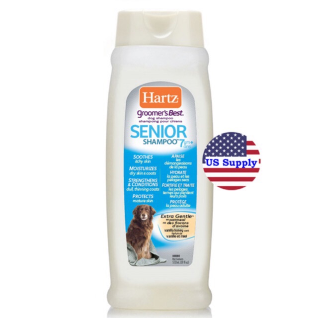 Hartz Senior แชมพูสุนัขแก่ สูงวัย อ่อนโยน ชุ่มชื้น ลดคันและระคายเคือง 532 ml