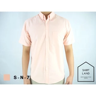 คอปก/แขนสั้น (สีอ่อน)2XL/3XL/4XL ผ้า OXFORD ไซส์ใหญ่ - SHIRT LAND เสื้อเชิ้ตผู้ชายแขนสั้น เสื้อเชิ้ตเสื้อคนอ้วน Big size