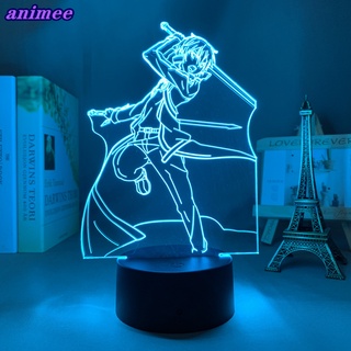 โคมไฟ Led อะคริลิค ลายการ์ตูนอนิเมะ Sword Art Online Kirito Badass 3d สําหรับตกแต่งห้องนอน ห้องของขวัญวันเกิด SAO+W*Y