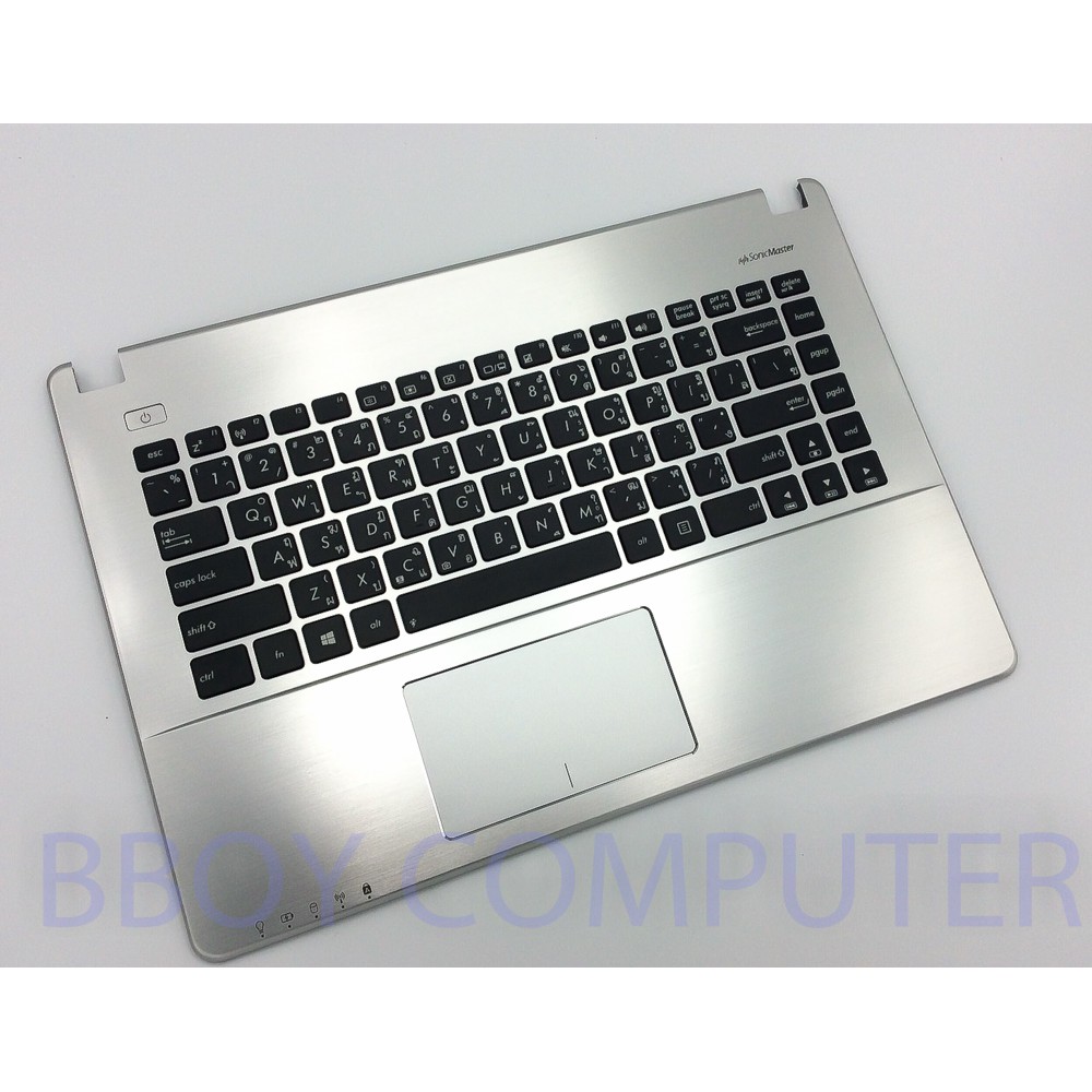 ASUS Keyboard คีย์บอร์ด ASUS X450 X450C X450CA X450CC X450CP X450L X450LA ASUS K450 K450C K450CA K450CC สีเงิน พร้อมบอดี