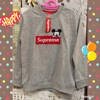 เสื้อ Sweater ลายปัก Supreme มิกกี้