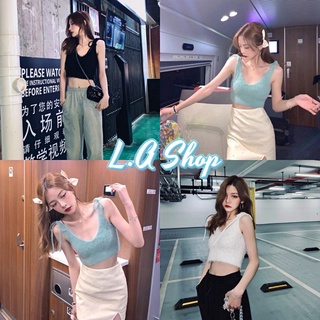 L.A Shop พร้อมส่ง เสื้อไหมพรมสายเดี่ยว สไตล์​เกาหลี​มุ้งมิ้ง "11049"