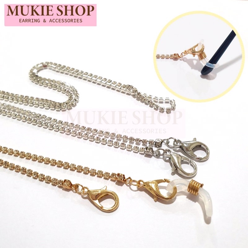 Mukie shop DIY <สินค้าพร้อมส่งกรุงเทพ> สายคล้องแมส สายคล้องแว่น สายคล้อง เพชร ประกายแฟลช วิบวับมากจ้า สายแมส สายแว่น