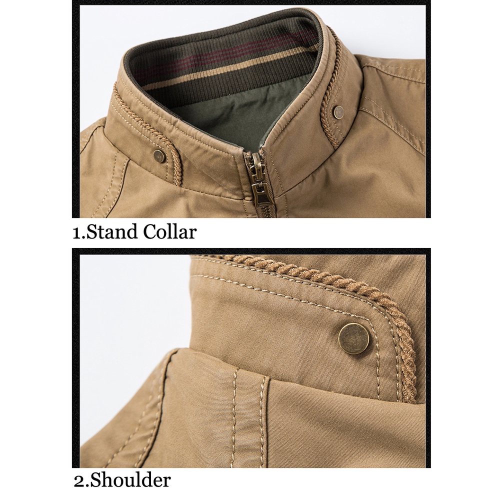 JEEP SPIRIT 1941 ESTD เสื้อแจ็กเก็ตลําลอง ผ้าฝ้าย สองด้าน มีหลายกระเป๋า แฟชั่นฤดูใบไม้ร่วง สไตล์ทหาร สําหรับผู้ชาย 8XL