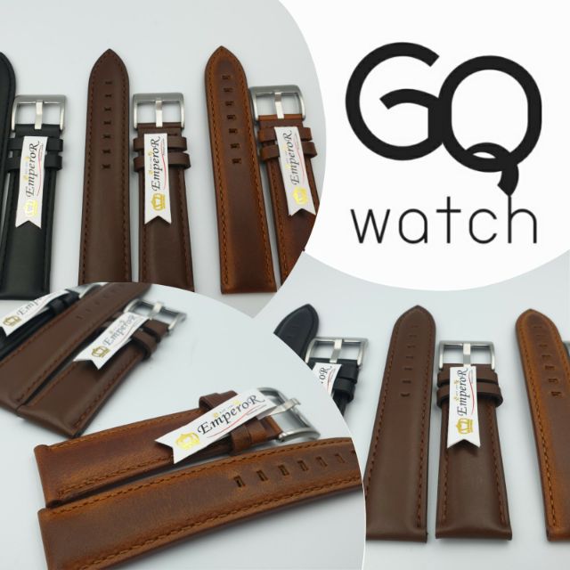 𝗚𝗤 𝘄𝗮𝘁𝗰𝗵 สายนาฬิกา หนังแท้ New DW สไตล์DW  เรียบ หรู ดูผู้ดี wristwatch strap genuine leather