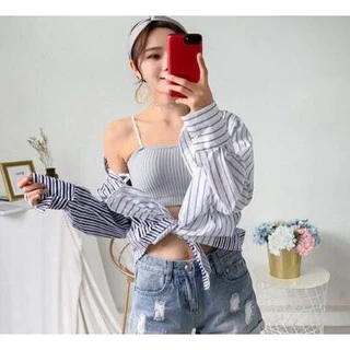 #053 พร้อมส่ง ชุดชั้นในสายเดี่ยว แบบร่อง แนวชิคๆ มี 10 สี W COK