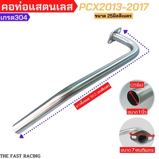 คอท่อpcx2017 สแตนเลส304 ขนาด25mm.