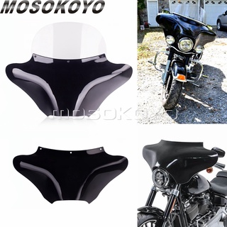 MD-ด้านหน้าด้านนอก Batwing Fairing สำหรับ Harley Touring Dyna Road King Fatboy FLHR FXD FLD Fat Bob Wide Glide ไฟหน้า Fa