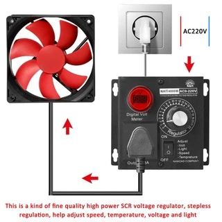 ตัวควบคุมแรงดันไฟฟ้า AC 220V 4000W ตัวควบคุมแรงดันไฟฟ้าตัวแปรขนาดกะทัดรัดแบบพกพาความเร็วอุณหภูมิแสงปรับแรงดันไฟฟ้า Dimme