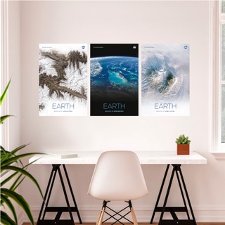 โลก Earth Poster - NASA ภาพจากนาซ่า our solar system poster series ขนาด 12x18 นิ้ว