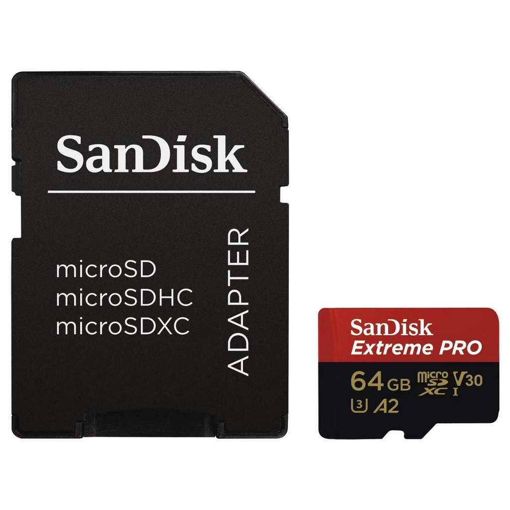 เมมโมรี่การ์ด Sandisk Extreme PRO A2 microSDXC 64GB Speed 170MB/s UHS-I U3 (SDSQXCY_064G_GN6MA)