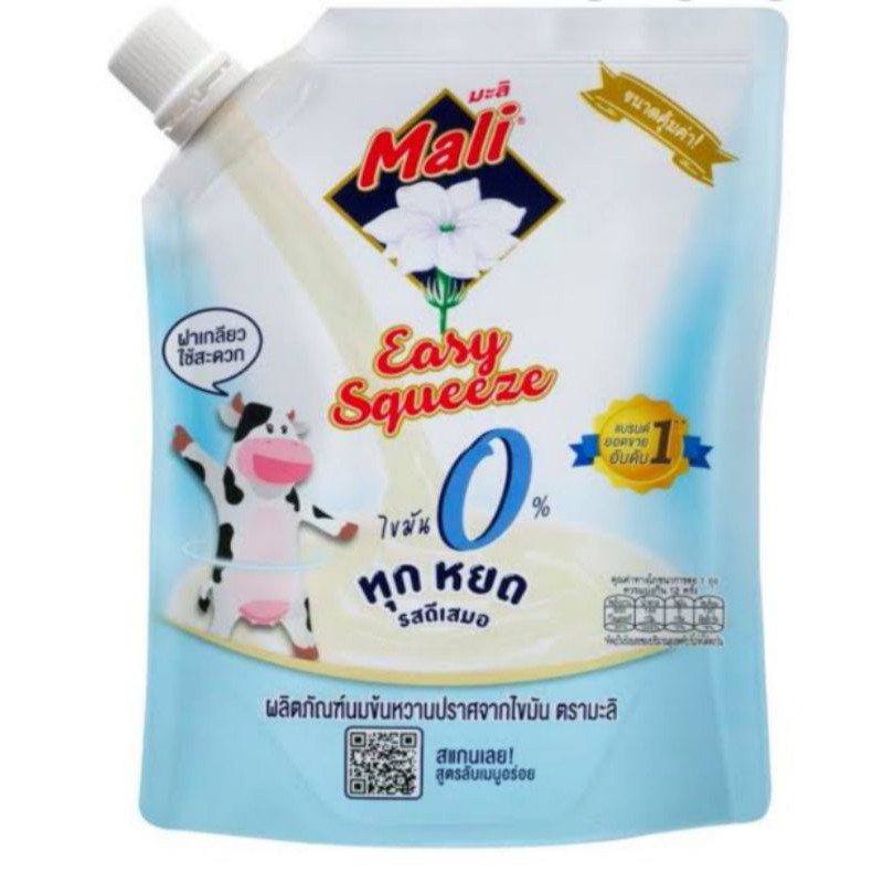 นมข้นหวาน มะลิ 0% ปราศจากไขมัน ตรา มะลิ 0% แบบ ถุง  (0% Fat) 250g.