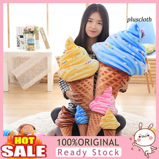 Plu_ การจำลอง 3D Ice Cream ตุ๊กตา ตุ๊กตา Plush ยัดไส้เบาะนุ่ม ๆ โซฟาตกแต่งเตียง