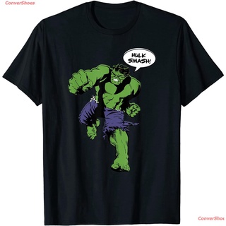 เสื้อสาวอวบ เสื้อยืดผู้ชายและผู้หญิง Marvel Comics Hulk Smash Graphic T-Shirt T-Shirt Sports T-shirt