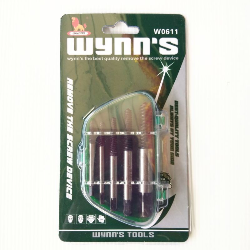 ชุดถอนเกลียวซ้าย 5 ตัวชุด Wynn's แท้ สำหรับถอนน็อต ถอนเกลียวซ้าย ถอดเกลียวซ้าย ถอดหัวน็อต รุ่น W0611 - รูปที่ 2