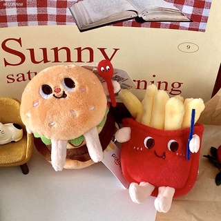 พร้อมส่ง✨ ตุ๊กตาพวงกุญแจน้องแฮมเบอเกอร์ น้องเฟรนฟราย🍔🍟 [รับเขียนการ์ดฟรี💌]