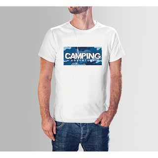 เสื้อยืด camping camo สีขาว แคมปิ้ง