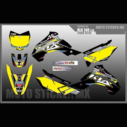 สติ๊กเกอร์ KLX140 G/L/RF Kawasakiทั้งคัน สติ๊กเกอร์เคลือบเงา สุดคุ้ม