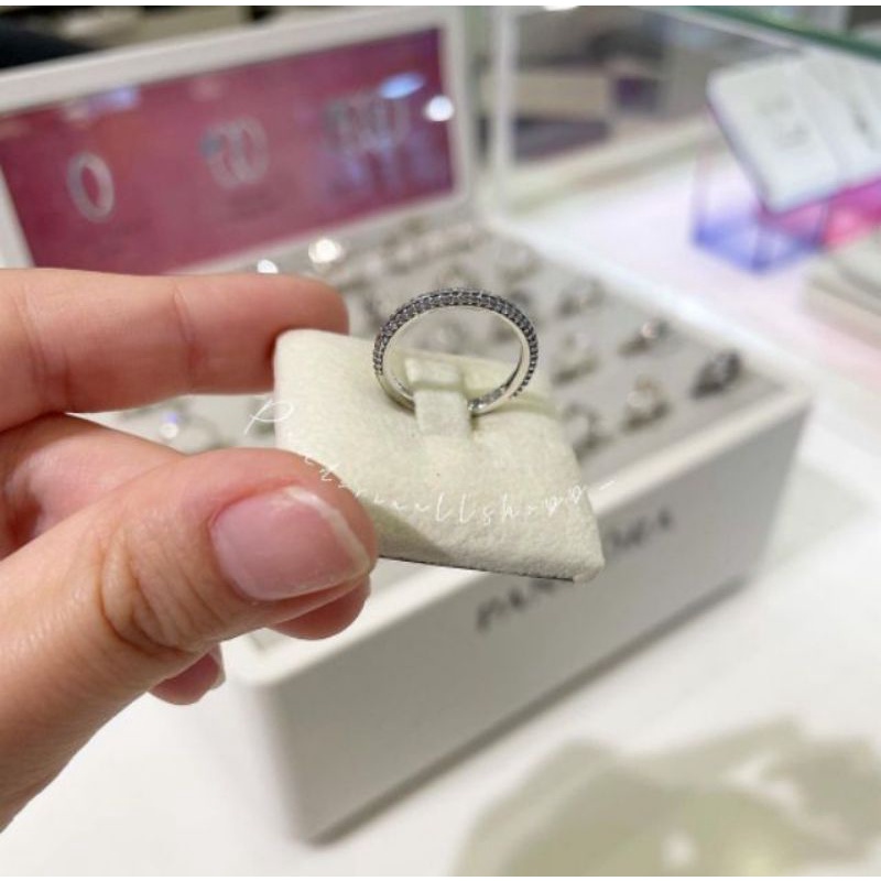 (ของแท้100%)❣️แถมกล่อง Pandora silver Pandora ME Pavé Ring แหวนเพชร