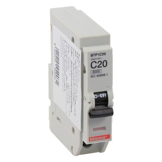 Breaker CIRCUIT BREAKER B-TICINO BTP1C20 20A Circuit breaker Electrical work เบรกเกอร์ เบรกเกอร์ B-TICINO BTP1C20 20A เบ