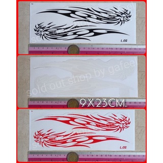 1แผ่น สติ๊กเกอร์แต่งรถ 9x23cm. ลายเส้น tribal L02