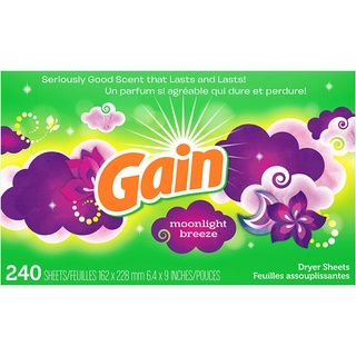 240 แผ่นหอม ปรับผ้านุ่ม * Gain Fabric Softener Dryer Sheets, Moonlight Breeze, 240 Count