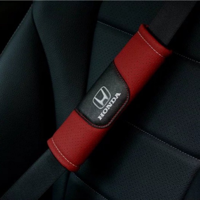 ปลอกหนังหุ้มเข็มขัดนิรภัยรถยนต์ 2 ชิ้นสําหรับ Honda Jazz Hrv City Civic Accord