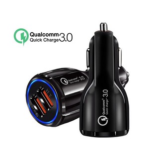 ส่งของทุกวันจ้า  ที่ชาร์จในรถ QC3.0 ชาร์จเร็ว usb car charger quick charge หัวชาร์จ อะแดปเตอร์ ชาร์จในรถ 2ช่อง usb 3 0