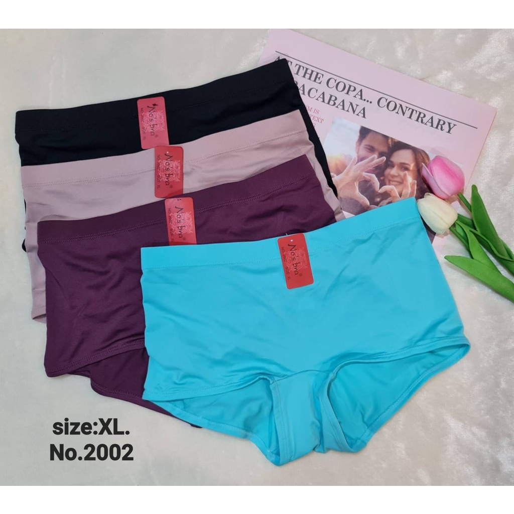 NO.2002 ยี่ห้อ No's bra Size:XL กางเกงในเต็มทรงเก็บหน้าท้องเก็บสะโพก เนื้อผ้าสแปนเด็กซ์แท้ เนื้อผ้านิ่มนุ่ม (คละสี)