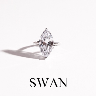 SWAN - Oversize Marquise Ring แหวนเงินแท้ ฝังเพชรคิวบิกเซอร์โคเนีย cubic zirconia