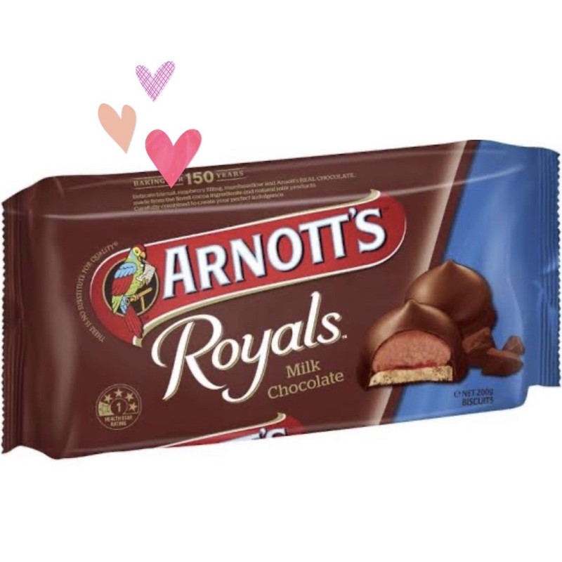 Arnott’s cho Royals มาชเมลโล่ Raspberry ช็อกโกแลตนม ราสเบอรี่ ขนมกินเล่น สินค้านำเข้า ออสเตรเลีย Aus