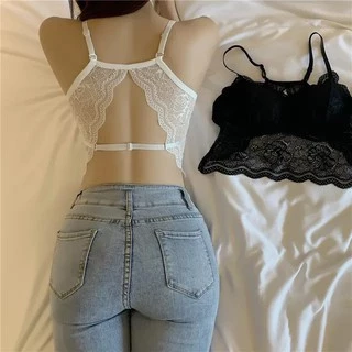 🧸บราลูกไม้คาดหลัง🧸 บราสายเดี่ยวลูกไม้ ZAPP ปรับสายได้#bra-956