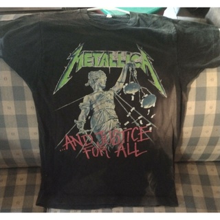 [S-5XL]เสื้อยืดลําลอง แขนสั้น พิมพ์ลาย Metallica And Justice สีดํา สไตล์วินเทจ เข้ากับทุกชุด สําหรับผู้ชาย 88 Tour s L