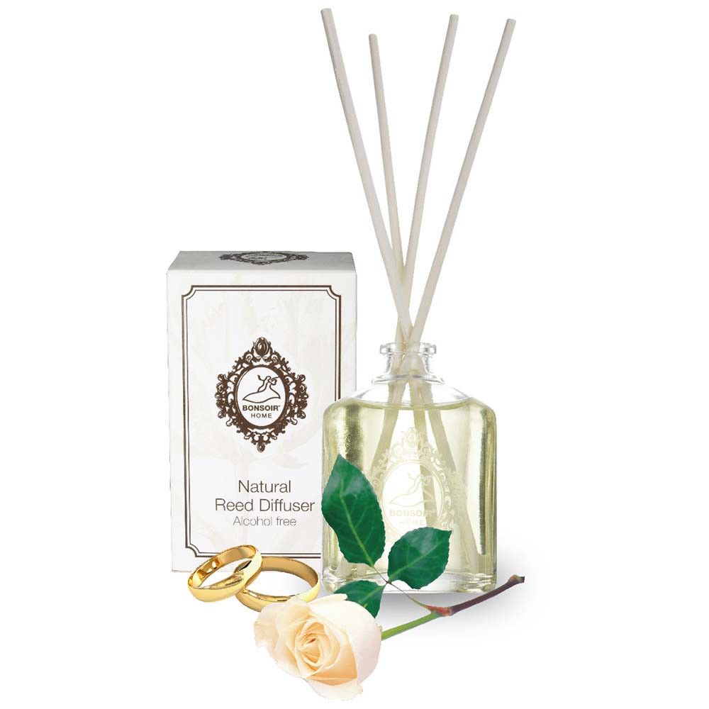BONSOIR HOME | ก้านไม้หอม กล่องสีขาว DIFFUSER กลิ่น TRUE LOVE 55 ML น้ำหอมปรับอากาศ ไม่มีแอลกอล์ฮอล์ น้ำหอมห้อง