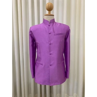 เสื้อไหมชายสีดำคอพระราชทานตัดเย็บอย่างดีอัดผ้ากาวเรียบร้อยมีหลายสีอะไรไซส์ให้เลือกมีราคาปลีกส่งสนใจสอบถาม 0942 5346 88